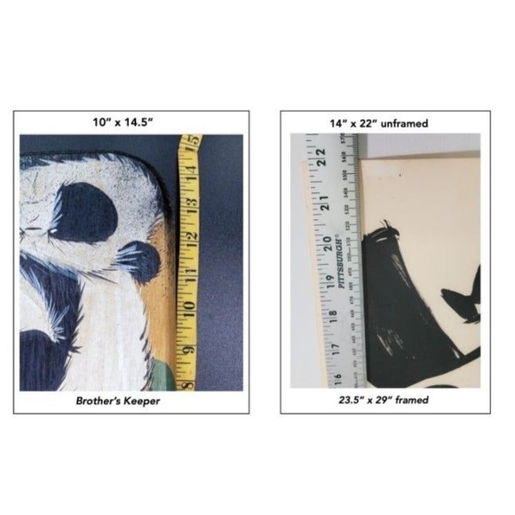 PANDA KING Original Painting & Sketch by Aaron WOES MARTIN a.k.a ANGRY WOEBOTS - Picture 11 of 12